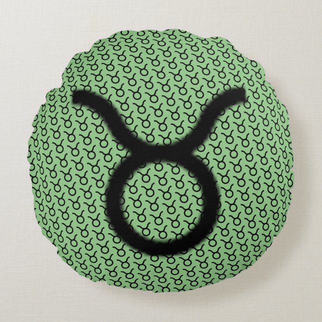 Taurus Zodiac Symbol Standard av Kenneth Yoncich Rund Kudde (Framsidan)