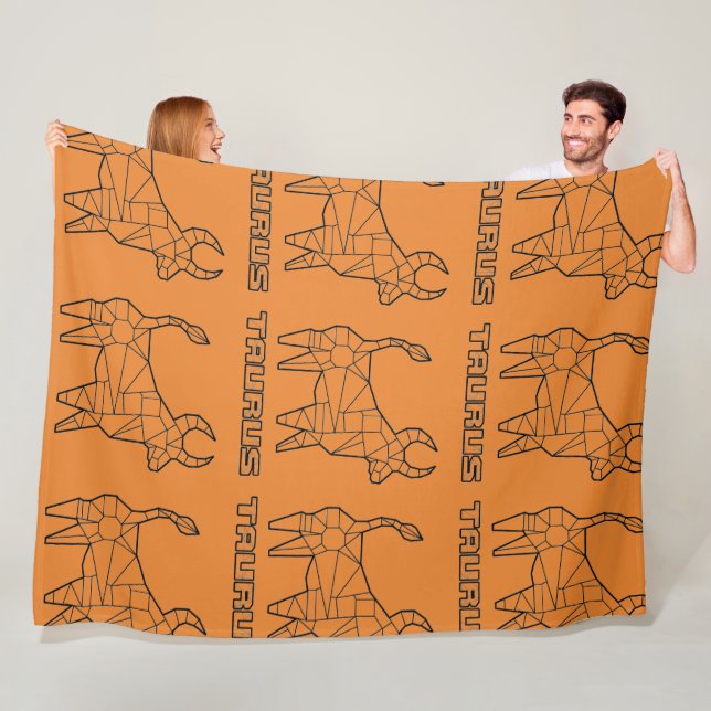 Taurus Zodiac-tecken Blanket (genomskinligt) Fleecefilt (På plats)