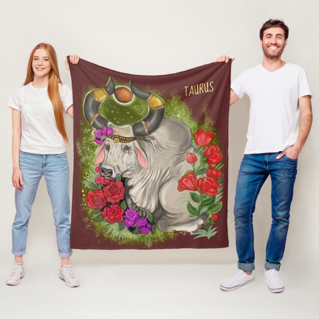 Taurus Zodiac-tecken Fleecefilt (På plats)