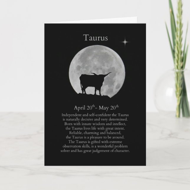 Taurus Zodiac-tecken födelsedagskort Kort (Framsida)