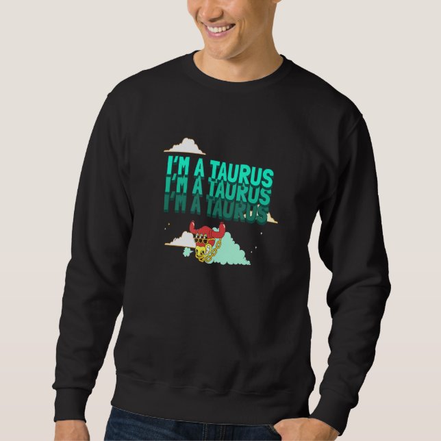 Taurus Zodiac-tecken Lång Ärmad Tröja (Framsida)