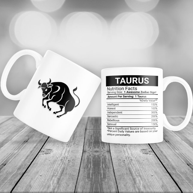 Taurus Zodiac-tecken med näringsfynd. Jumbo Mugg (Skapare uppladdad)