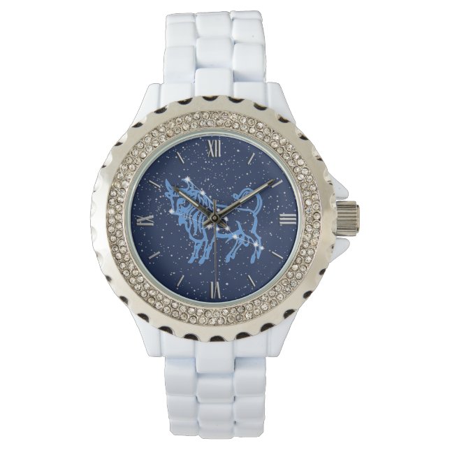 Taurus Zodiac-tecken och -kontroll Armbandsur (Framsida)