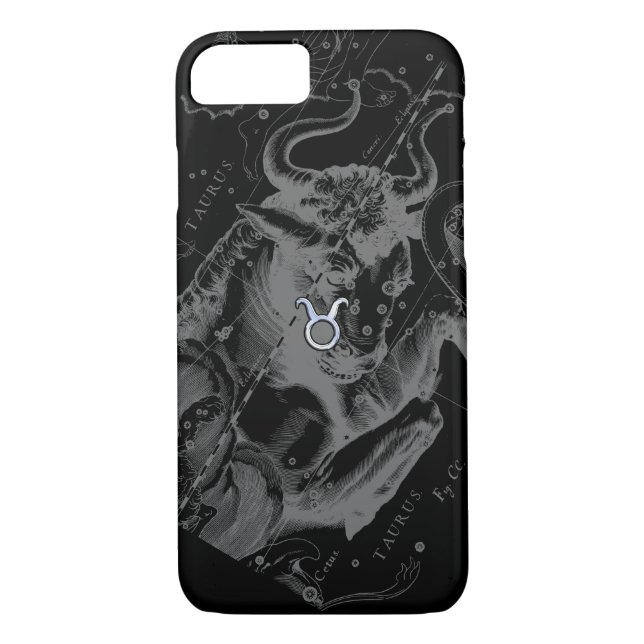 Taurus Zodiac-tecken på Hevelius Black Case-Mate iPhone Skal (Baksida)