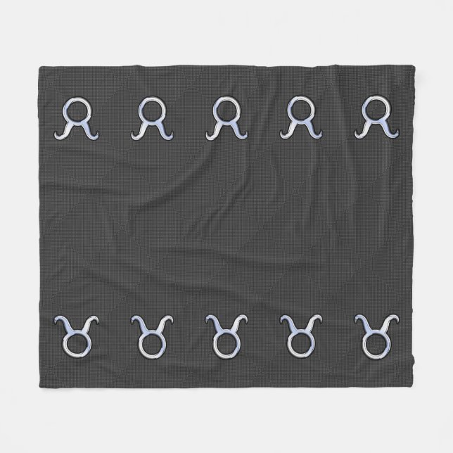 Taurus Zodiac-tecken på kolfiber Stil Fleecefilt (Framsidan (Horisontell))