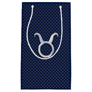 Taurus Zodiac-tecken på marinblå kolfiber Stil