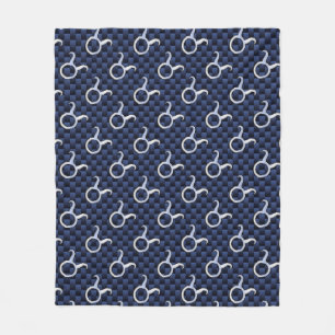 Taurus Zodiac-tecken på marinblå kolfiber Stil Fleecefilt