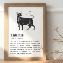 Taurus Zodiac-tecken poster