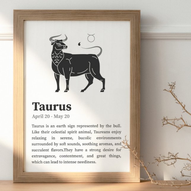 Taurus Zodiac-tecken poster (Taurus Zodiac Sign Wall Poster)