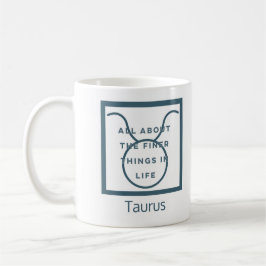 Taurus Zodiac-tecken Roligt Offert Blue Text Birth Kaffemugg
