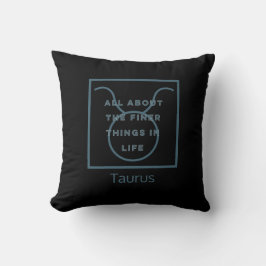Taurus Zodiac-tecken Roligt Offert Blue Text Birth Kudde