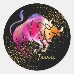 Taurus- Zodiac-tecken Runt Klistermärke