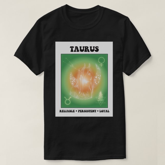Taurus Zodiac-tecken T Shirt (Design framsida)