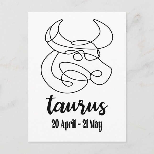 Taurus, Zodiac-tecken Vykort (Framsida)