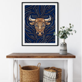 Taurus Zodiac-tecken | Zodiac Digital Print Poster