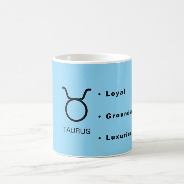 Taurus Zodiac Traits Minimal Astrology Kaffemugg (Center)