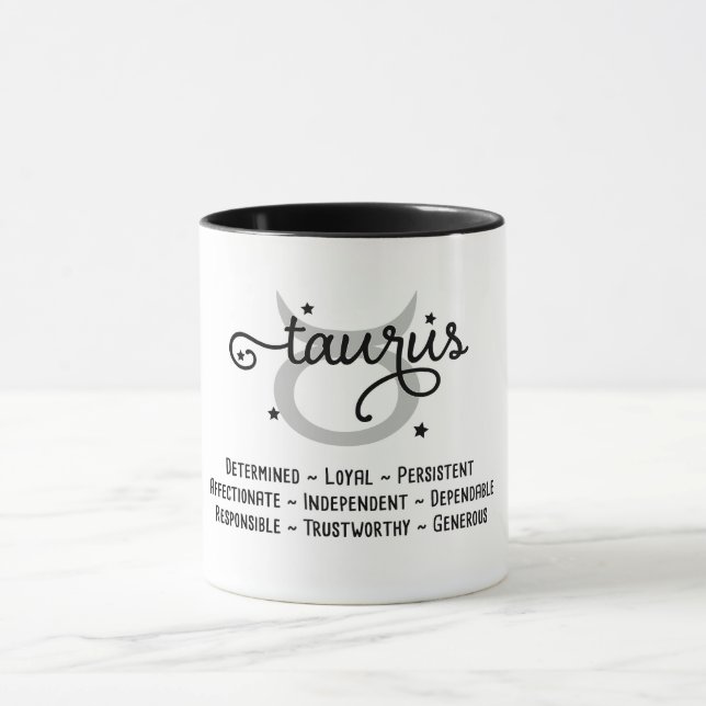 Taurus Zodiac Traits Mugg (Center)