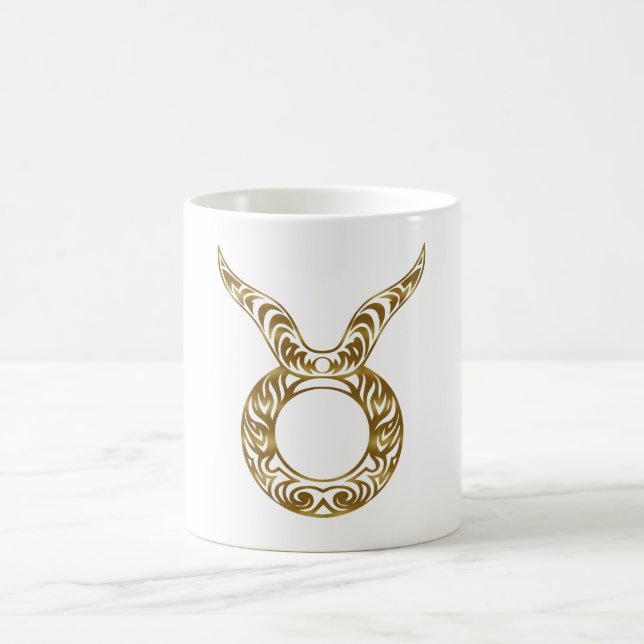 Taurus Zodiac - Tribal Guld Kaffemugg (Center)