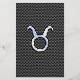Taurus Zodiac vid utskrift av kolkolfiberkolsfibre Brevpapper