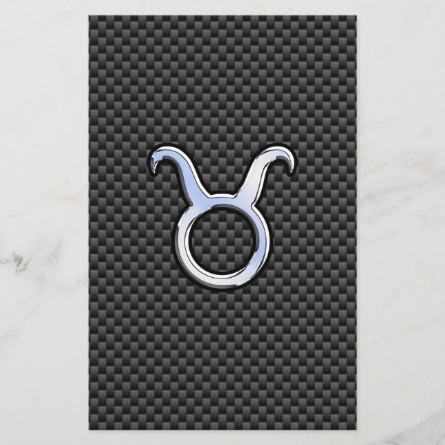 Taurus Zodiac vid utskrift av kolkolfiberkolsfibre Brevpapper (Framsida)