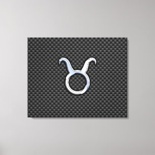 Taurus Zodiac vid utskrift av kolkolfiberkolsfibre Canvastryck