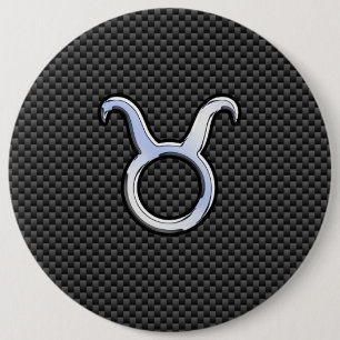 Taurus Zodiac vid utskrift av kolkolfiberkolsfibre Knapp