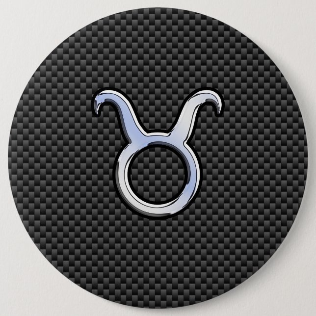 Taurus Zodiac vid utskrift av kolkolfiberkolsfibre Knapp (Framsida)