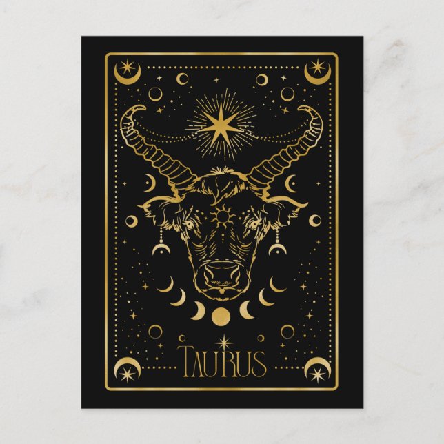 Taurus zodiac vykort (Framsida)