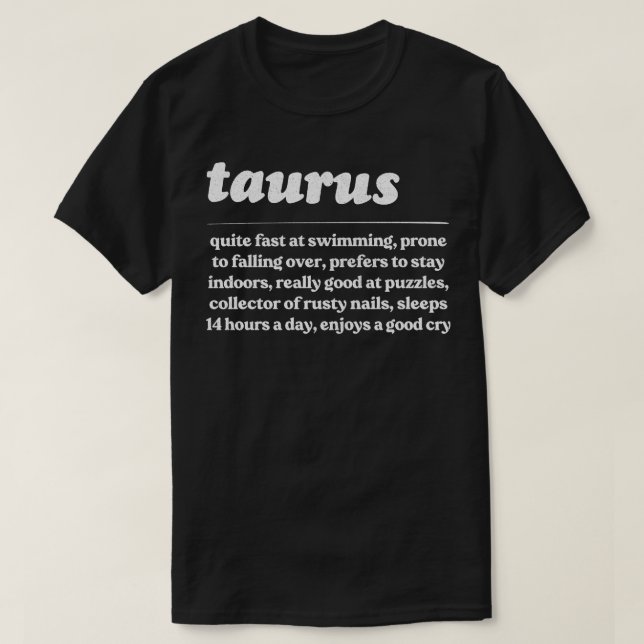 Taurus ZodiacHumous Gift Design T Shirt (Design framsida)