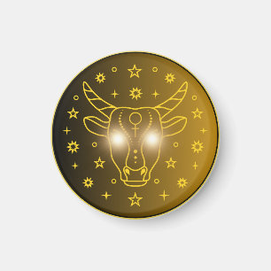 Taurus Zodiak Emblem Minimalt Celest Symbol Magnet