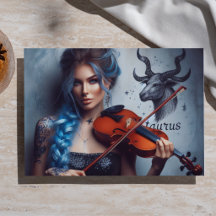 Taurus Zodiakmusiker Violin Dekorationsklipp