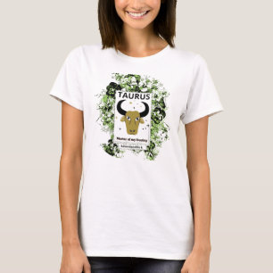 Taurus Zodiakus Härskare över ödet Blommig Konst T Shirt