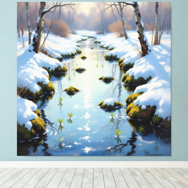 Tauwetter am Meadow Brook  Canvastryck (Insitu (trägolv))