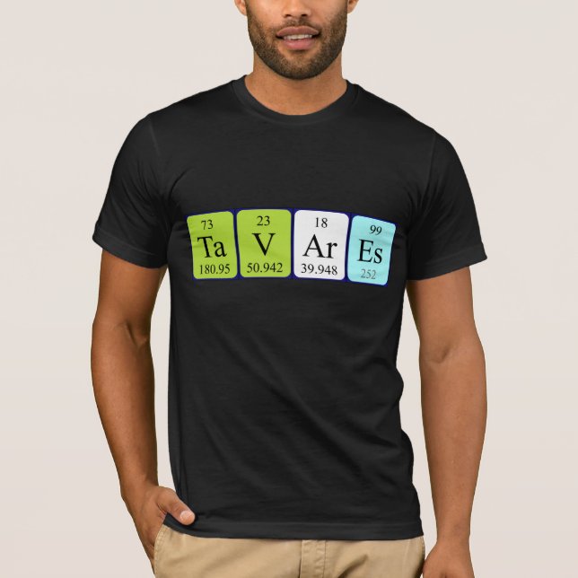 Tavares periodiska skjorta bord namn t shirt (Framsida)