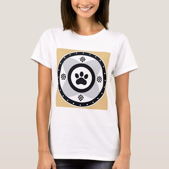 Tavavtryck Med Dekorativa Element T Shirt (Framsida)