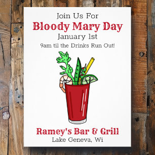 Tavern Promoting Papper för Bloody Mary Day Reklamblad