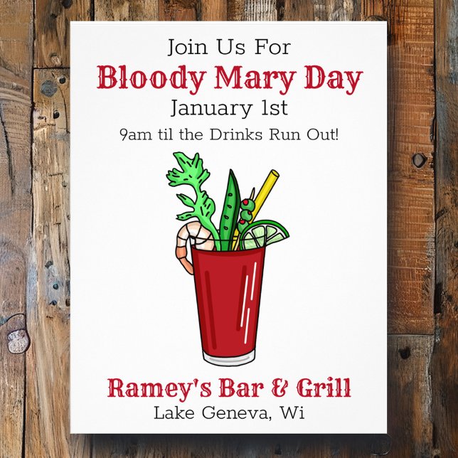 Tavern Promoting Papper för Bloody Mary Day Reklamblad (Skapare uppladdad)