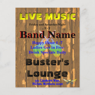 Tavern Pub Klubb Live Music 3 Flygblad