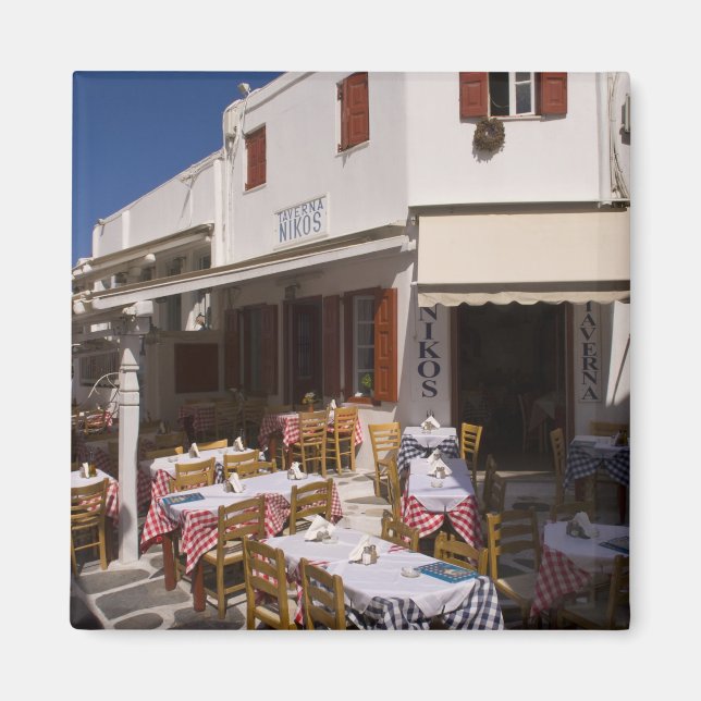 Taverna Nikos, Mykonos, Kykladerna, Grekland Magnet (Framsidan)
