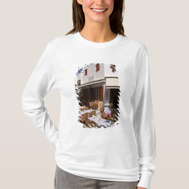 Taverna Nikos, Mykonos, Kykladerna, Grekland Tee Shirt (Framsida)
