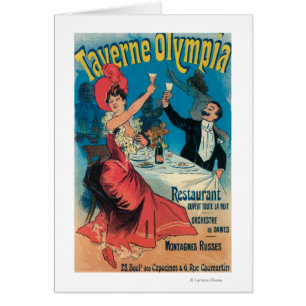 Taverne Olympia befordrings- affisch Hälsningskort