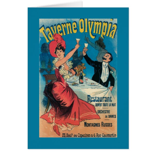 Taverne Olympia-Poster Hälsningskort (Framsidan)