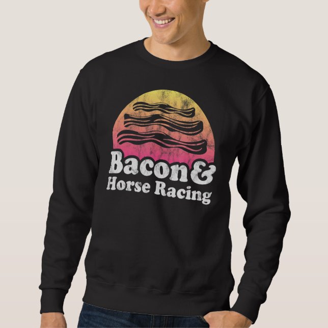 Tävla av bacon och häst lång ärmad tröja (Framsida)