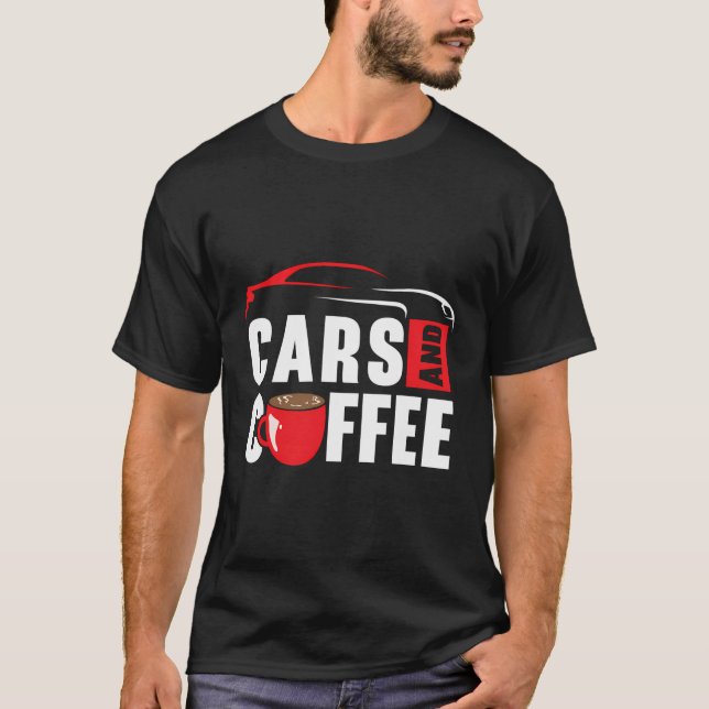 Tävla av bilkaffe, koffein, bilentusiaster t shirt (Framsida)