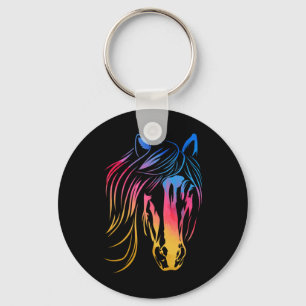 Tävla av färglös horse Horse Nyckelring
