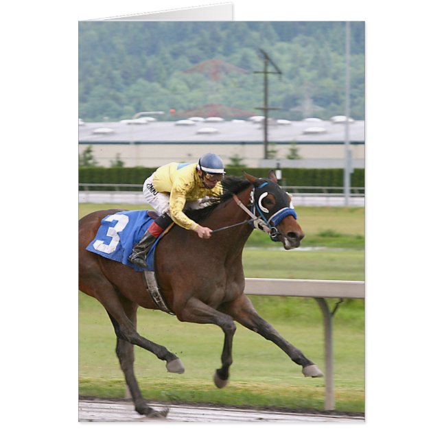 Tävla av häst hälsningskort (Framsidan)