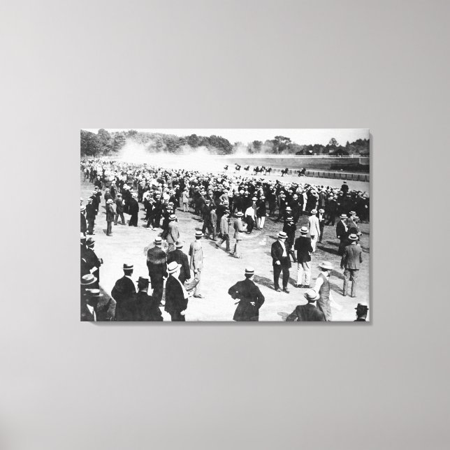 Tävla av häst i Saratoga Photograph Canvastryck (Framsida)