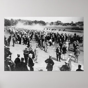 Tävla av häst i Saratoga Photograph Poster