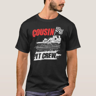 Tävla av konsot Pit Crew Car Checkated Flagga Race T Shirt
