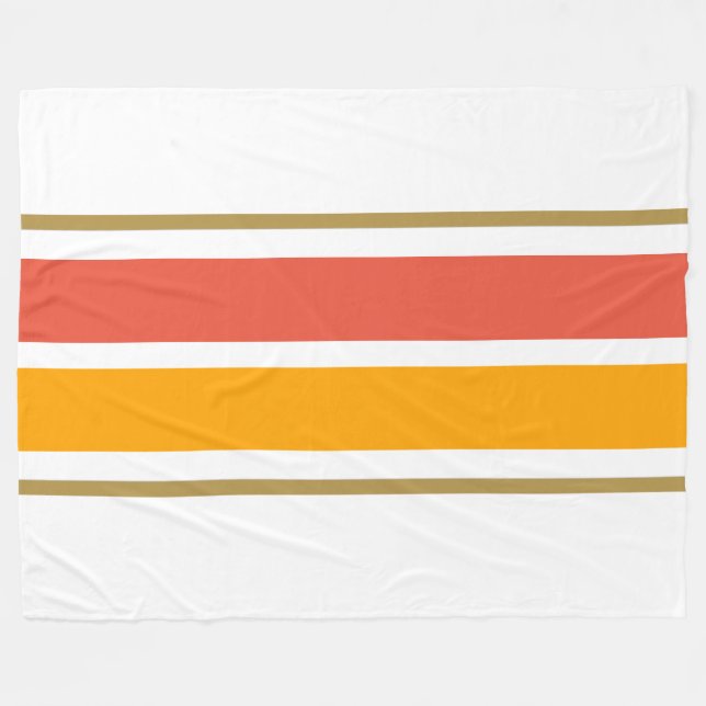 Tävla av Orange med fetstil Rand på vit Gult Fleecefilt (Framsidan (Horisontell))